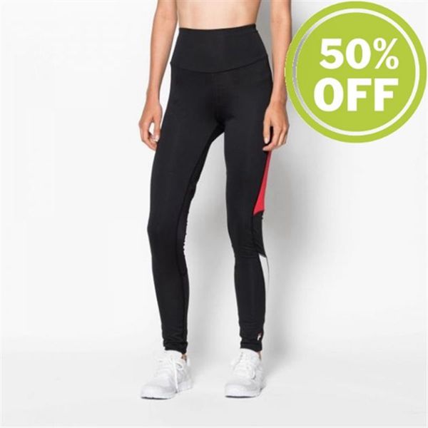 Fila Pelia Long Tight Tight Women's Leggings - Black/Red/White,NZ 301-70358